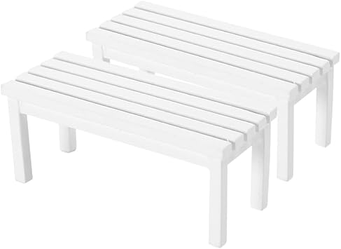 ibasenice 2-Pack Unpainted Miniature Wooden Park Benches 3.541.451.41In DIY-Ready Dollhouse & Fairy Garden Furniture for 112 Scale Dolls, Figurines & Micro Landscape Decor