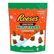 Reeses Peanut Butter Mini Trees Unwrapped, Milk Chocolate, Christmas Holiday Candy, Resealable Bag, 20 oz 1 lb 4 oz