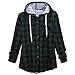 Produktbild KIMODO Pullover Damen Lang Herbst Winter Plaid Sweatshirts Kapuzenpullover Hoodie Kapuzenjacke Bluse Oversize Tops Mode