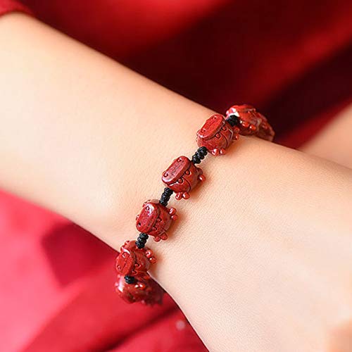Pulsera de la Suerte contra malas energías amuleto Buey de cinabrio 6