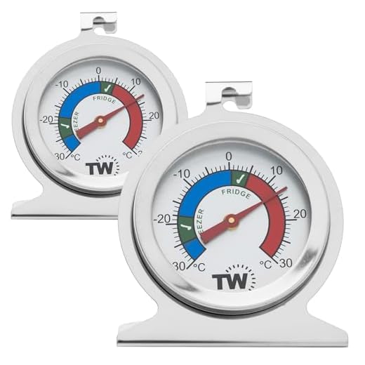 Koelkast Vriezer Thermometer Twin Pack Voor Monitoring Koelkast Temperatuur Roestvrij Staal Vriezer en Koelkast Temperatuur Thermometer Pack
