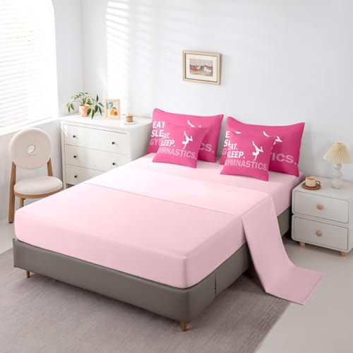 Image of Feelyou Gymnastics Bedding Set Full Size 7 Piece for Kids Women