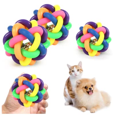 GEFIRE YA2Q Pet Toy Colorful Bell Ball, Acrylic