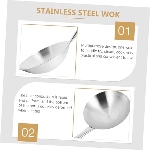 Wok de Acero Inoxidable MAGICLULU con Mango Ergonómico miniatura 7