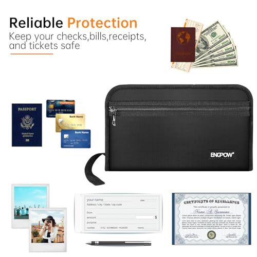 ENGPOW Organizador de cupons de recibos, 13 bolsos à prova de fogo, pasta expansível para arquivos p