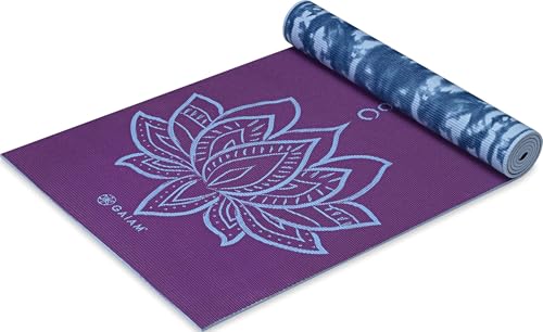 Image of Gaiam Yoga Mat - Premium 6mm Print Reversible Extra Thick Non Slip Exercise & Fitness Mat for All Types of Yoga, Pilates & Floor Workouts (68 inch x 24 inch x 6mm Thick)