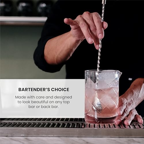 A Bar Above Diamond Deco Cocktail Mixing Glass, Thick, Sturdy Glass Beaker, to Mix and Stir Cocktails, Drink Mixer Glass for Bar Mixing Set, Basic, Professional, or Home Bar Accessories