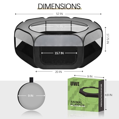 UWE Cercadinho de animais pequenos, cercadinho de gatinho respirável à prova d'água, cercadinho de