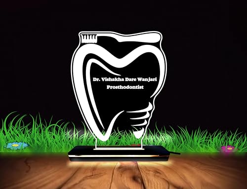 Image of PRINTKART Personalized LED Name and Designation Lamp for Doctors - 3D Illusion Gift, Laser Cut Acrylic, 6 x 4 Inches (Doctor-3)