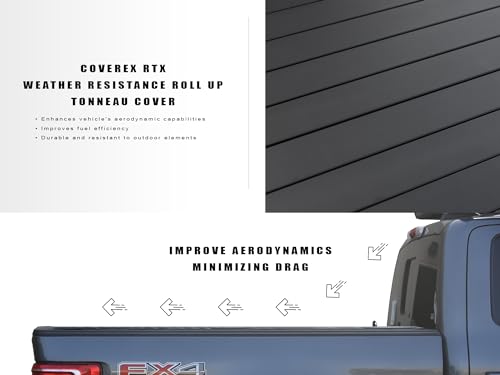 Armordillo CoveRex RTX Aluminum Hard Roll-Up Truck Bed Tonneau Cover+Horizontal Line Rubber Truck Bed Mat|Fits 2015-2024 Ford F150 F-150/Raptor 5.5 Ft Bed|28728826|Rolling Up|Truck Bed Cover|Truck Mat - Thumbnail 5