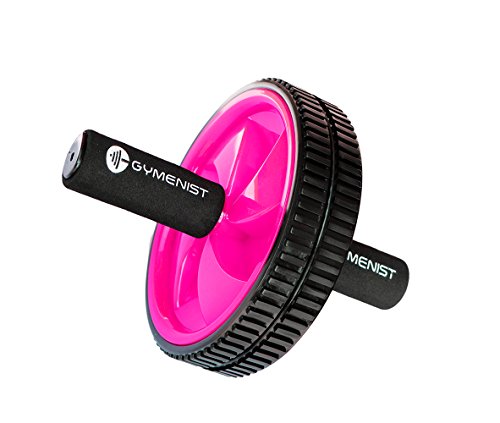 GYMENIST Abdominal Exercise Ab Wheel Roller with Foam Handles, Great Grip, Double Wheels, Top Professional Quality