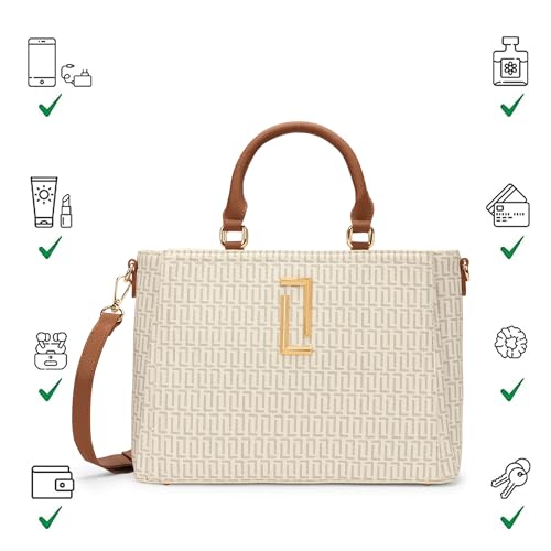 Image of Lavie Luxe Women's Daphne 3 Compartment Satchel Bag | Satchel Handbag for Work | Ladies purse | Stylish Shoulder Bag | Gift for Women