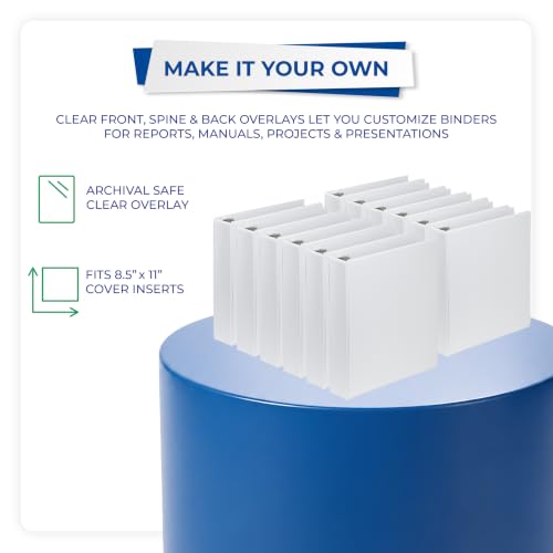 Image of Samsill Durable 2 inch 3 Ring Binder, D Ring Binder, 100% Recycled Chipboard, White, 12 Pack