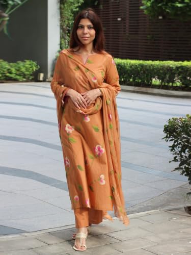 Image of ANNI Designer Viscose Printed Kurta for Women | Kurti Set Woman | Kurta with Pant & Dupatta | Straight Ethnic Suit | Indian Outfit Ladies Dress Stylish Traditional Clothing Office Party Fashion Look