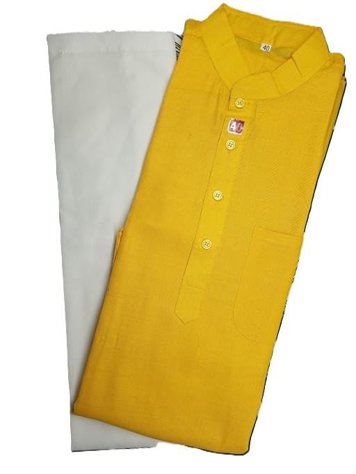 ethnic men kurta churidar set cotton solid stitched long sleeve traditional indian for wedding festive party occasion