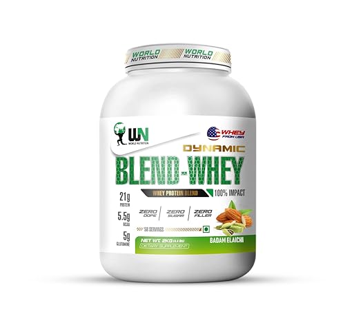 Image of Dynamic Blend Whey Protein | 21g Protein, 5.5g BCAA & 5g Glutamine | Muscle Building, Recovery, Lean Mass & Strength Support | Badam Elaichi Flavor - 2kg