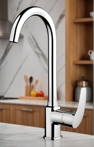 Kitchen Tap Chrome - Single Lever Swivel Mixer Tap, Monobloc, UK Standard - Image 2
