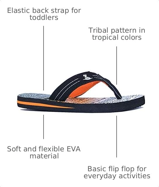 Image of REDVOLUTION New Boys' Beach Sandal TRIBAL Tattoo | Geometric Bali Flip-Flop Sandals