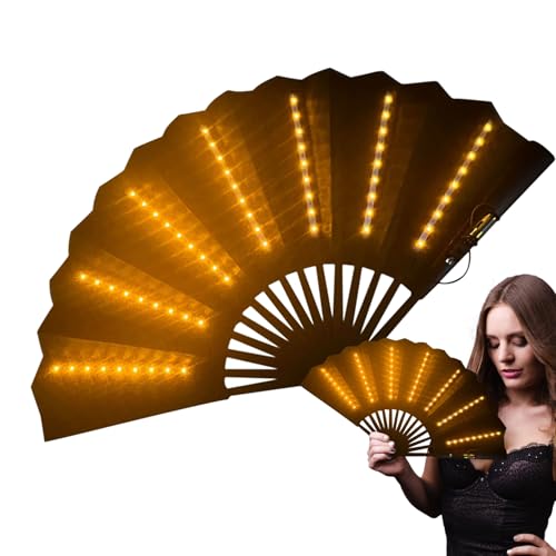 Ventilador Plegable Con Luz LED, Ventilador Plegable Para Festival, Abanico Portátil Multiusos Para Carnavales, Ventiladors De Mano Festival Raves, Accesorios De Carnaval Para Danza Del Vientre