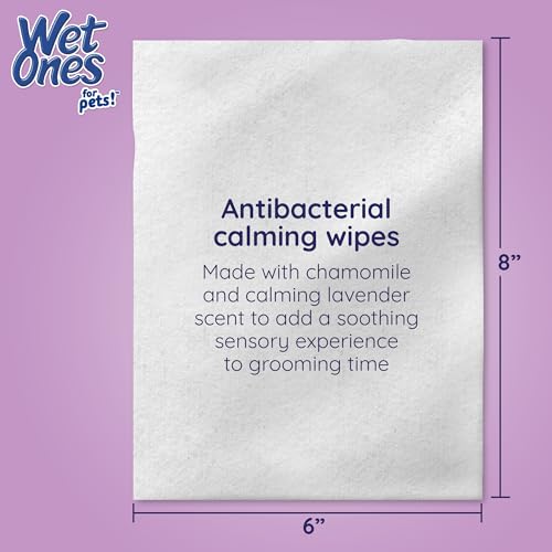 Image of Wet Ones for Pets Antibacterial Calming Dog Wipes with Chamomile and Lavender Scent - Kills 99.99% of Germs, Durable Disposable Paw Wipes for Pets, 30 Count