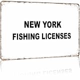 New York Fishing Licenses Aluminum Metal Sign 8 x 12 Inch
