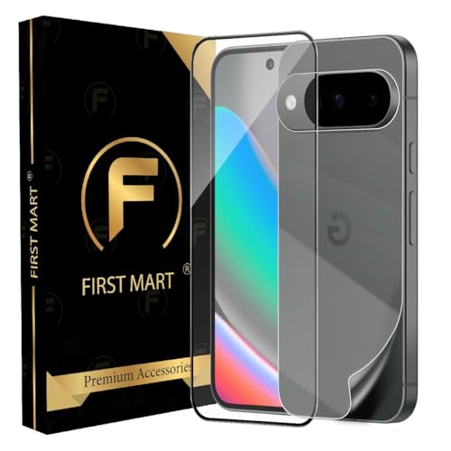Image of FIRST MART Front Tempered Glass and Back Nano Membrane for Google Pixel 10 with Installation Kit | Edge-to-Edge, Scratch Resistant, Case-Friendly | Black