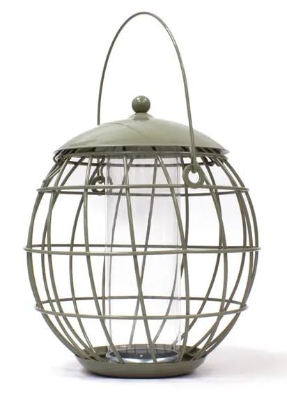 Round Metal Squirrel Proof Mealworm and Suet Pellet Wild Bird Feeder