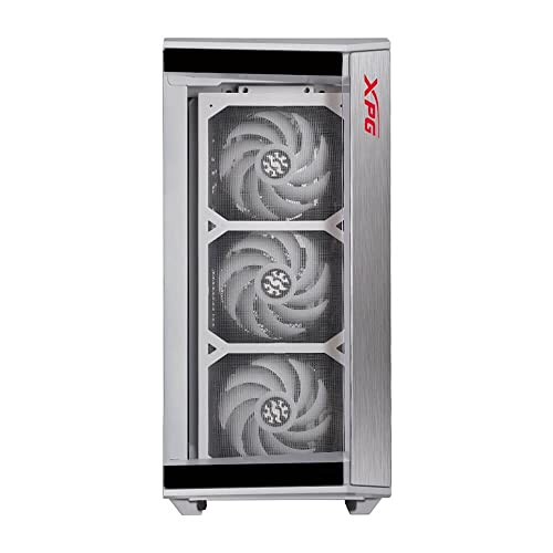 XPG Battle Cruiser Mid-Tower Glass Panel PC Case, 4x 120mm Argb Fãs com RGB Controller, White