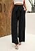 Angerella Womens Wide Leg Pants Casual High Waist Flowy Adjustable Knot Loose Trousers Formal Business Work Pants with Pockets,Black L