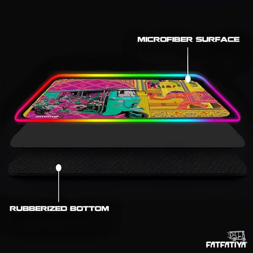 Image of Fatfatiya Beautiful Printed Turquoise Green Rickshaw Mouse Pad| Laptop, Computer Mouse Pad with Smooth Mouse Control | Non-Slip Rubber Base Mouse Pad for Gaming, Office, Home Laptop or Computer.