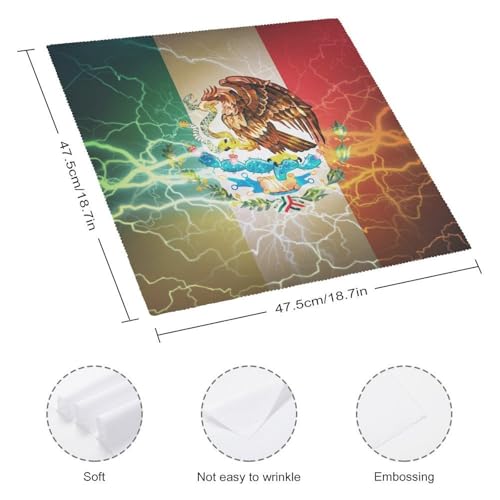 Servilletas de tela reutilizables para cocina y comedor con bandera mexicana 3