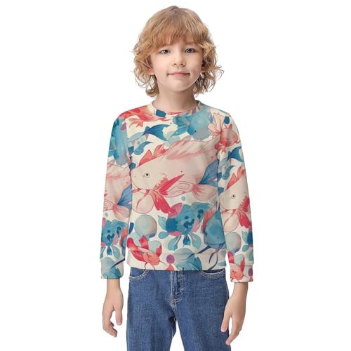 Lovely Axolotl PatternChildren's Casual Pullover Sweatshirt Loose Fit8-10Y