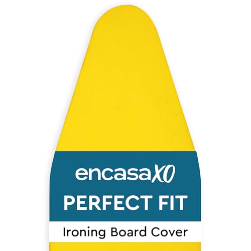 Encasa XO Ironing Board Cover and Pad 42"x14" - 4mm Felt Medium Iron Board Cover with Padding - Heat Resistant, Stain-Safe Dye, Non Slip Elastic Bungee Cord Tightening Iron Table Cover Yellow by Encasa XO - Used condition - US$8.18