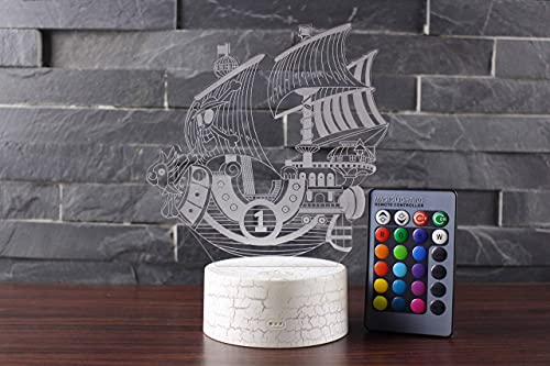 3D Sailboat Night Light Table Lamp Touch + 16 Colors Remote Control Ship Toys Or Home Decorations For Kids Birthday Holiday Gifts Desk Table Light Lamp #TOP5