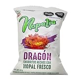 Nopalia Churritos de Maíz y Nopal Orgánico Fresco, Sabor Dragón, 80g, 1 Unidad
