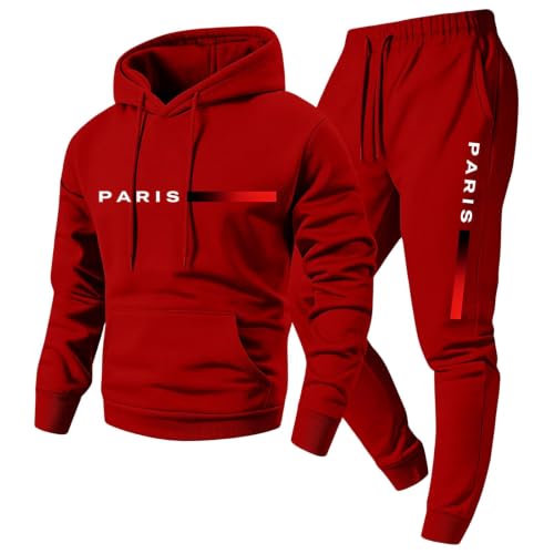 Sweat Set for Men Baggy Hoodies Fleece Sweatpants Joggers 2 Piece Sets - image 1