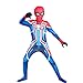 ZYZQ Bambini Spiderman PS4 Fancy Dress Suit Halloween Supereroe Body Tuta Tuta I Ventilatore Avengers Fan Fan Costumi Cosplay Bambini Adulti Unisex Lycra Spandex Zentai,Blue-140(130~140cm)