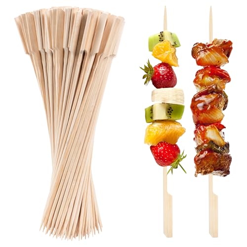 ANTETOK Lot de 100 brochettes en bambou de 30 cm de qualité alimentaire pour amuse-guimauve, fruits et hamburgers