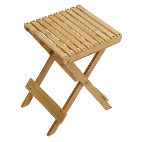 Tabouret pliable bambou compact pour petits espaces intérieurs - 2