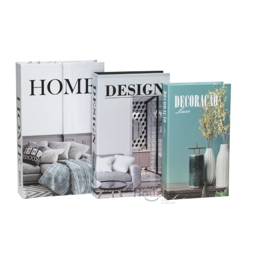 Conjunto Caixa Porta Objetos/Livro Decorativa Luxo - Living
