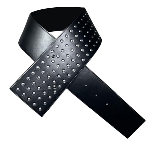 Oversized Buckle Waist Belt Punk Wide Chain Heavy Duty Buckle Modern Waistband Waist Chain Studded Belt