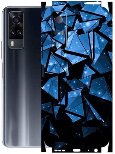 Image of AtOdds - Full Body Back Screen Guard Protector Film - Lamination Wrap Skin Sticker Compatible with VIVO Y31 | Scratchproof Matte Finish (Blue Crystals)