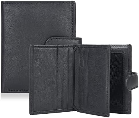 Amazon Brand - Eono by Amazon Black Leather RFID Front Pocket Wallets for Men/Women- Slim Minimalist Wallets