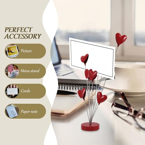 Porte-photos en acier inoxydable cœur à branches pour bureau