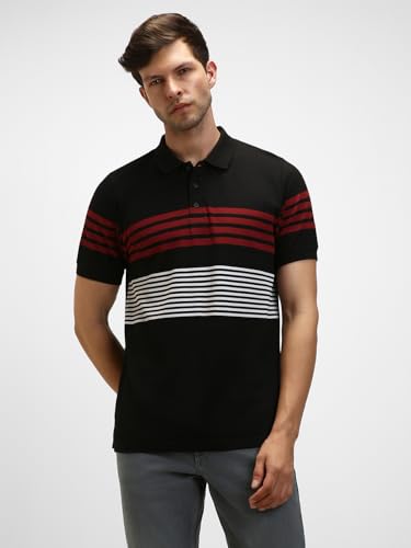 Image of Dennis Lingo Men's Cotton Solid Regular Fit Mandarin Collar Short Sleeve Polo Tshirt