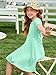Imily Bela Girls Summer Short Sleeve Dress A Line Swing Basic Skater Twirl Party Dresses 5-14 Years Mint