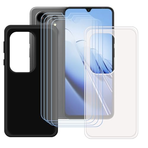 LCEHTOGYE �K�p Blackview Wave 10�p�P�[�X+4x�����K���X�X�N���[���v���e�N�^�[�A�������J�o�[�P�[�X+ �K�p Blackview Wave 10 (6,88")�ƌ݊����̂���u���b�N�\�t�gTPU�V���R���Q���P�[�X�ی�J�o�[