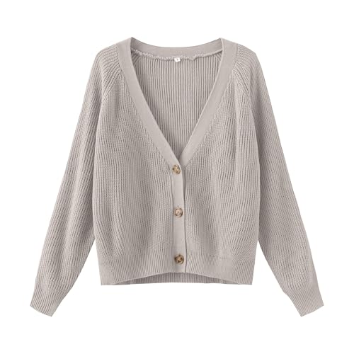Image of TASAMO Cardigans for Women UK Long Sleeve V-Neck Button Down Knit Lightweight Outerwear