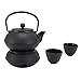 Hervidor de té de hierro fundido japonés, juego de hervidor de hierro fundido de 800 ml, lujoso hervidor de hierro fundido con taza de té y calentador de alfombrillas