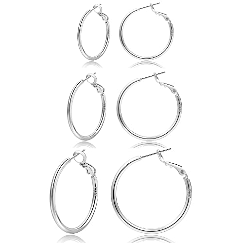 2mm Sterling Silver Big Hoop Earrings For Women - Large